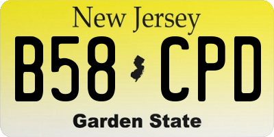 NJ license plate B58CPD