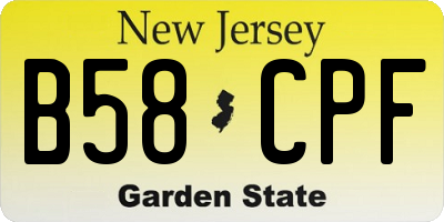 NJ license plate B58CPF