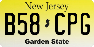 NJ license plate B58CPG