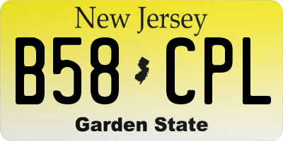 NJ license plate B58CPL