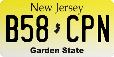 NJ license plate B58CPN