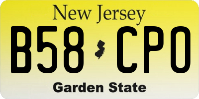 NJ license plate B58CPO