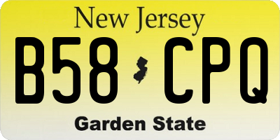 NJ license plate B58CPQ