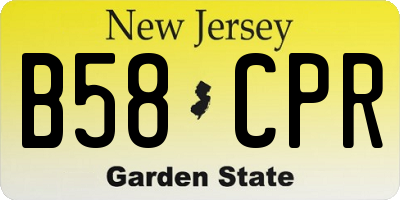 NJ license plate B58CPR