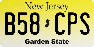 NJ license plate B58CPS