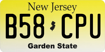 NJ license plate B58CPU