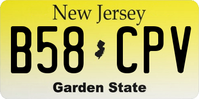 NJ license plate B58CPV