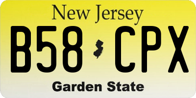 NJ license plate B58CPX