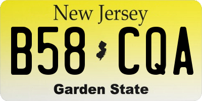 NJ license plate B58CQA