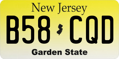 NJ license plate B58CQD