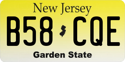 NJ license plate B58CQE