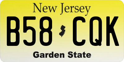 NJ license plate B58CQK