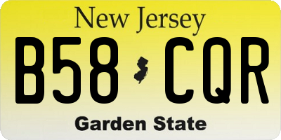 NJ license plate B58CQR