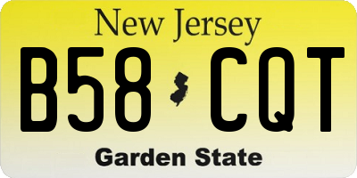 NJ license plate B58CQT
