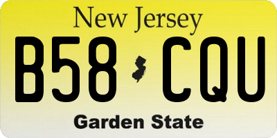 NJ license plate B58CQU