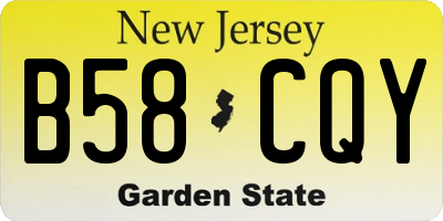 NJ license plate B58CQY