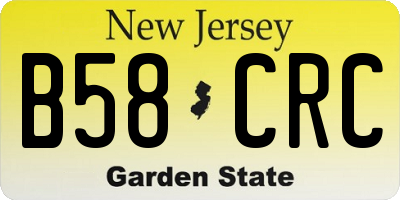 NJ license plate B58CRC