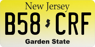 NJ license plate B58CRF
