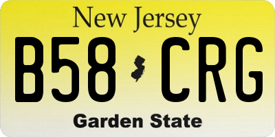 NJ license plate B58CRG