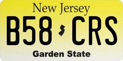 NJ license plate B58CRS