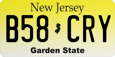 NJ license plate B58CRY