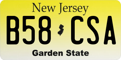 NJ license plate B58CSA