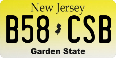 NJ license plate B58CSB