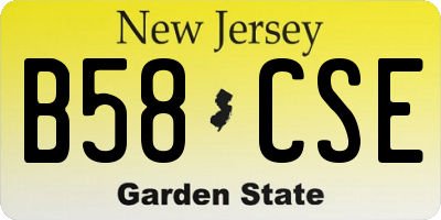 NJ license plate B58CSE