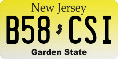 NJ license plate B58CSI