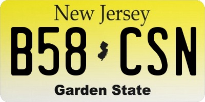 NJ license plate B58CSN