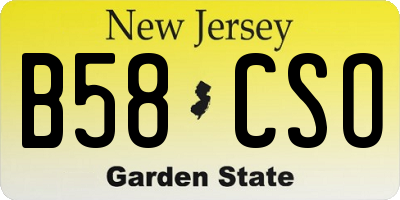 NJ license plate B58CSO