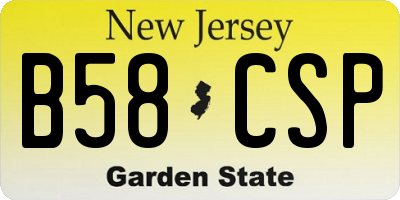 NJ license plate B58CSP