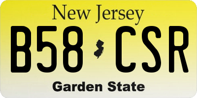 NJ license plate B58CSR