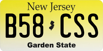 NJ license plate B58CSS