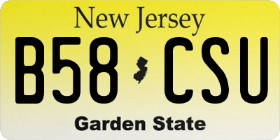 NJ license plate B58CSU
