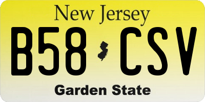 NJ license plate B58CSV