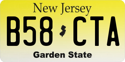 NJ license plate B58CTA