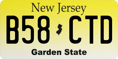 NJ license plate B58CTD