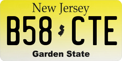 NJ license plate B58CTE