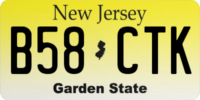 NJ license plate B58CTK