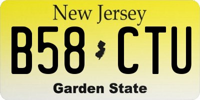 NJ license plate B58CTU