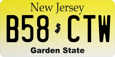 NJ license plate B58CTW