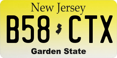 NJ license plate B58CTX