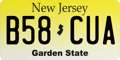 NJ license plate B58CUA