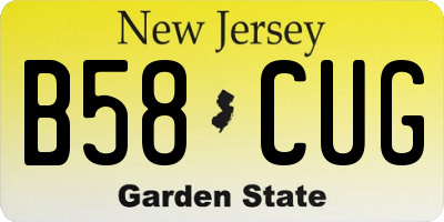 NJ license plate B58CUG