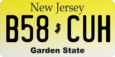 NJ license plate B58CUH