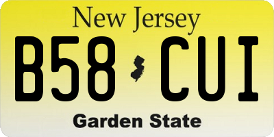 NJ license plate B58CUI
