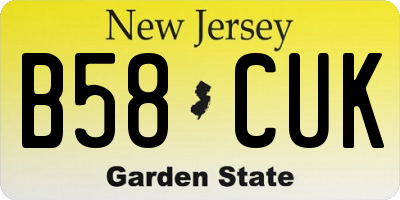 NJ license plate B58CUK