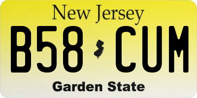 NJ license plate B58CUM