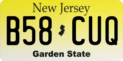NJ license plate B58CUQ
